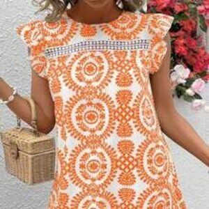SHEIN VCAY Plus Size Vacation Casual Allover Pr  Sleeve Dress,Summer Outfits